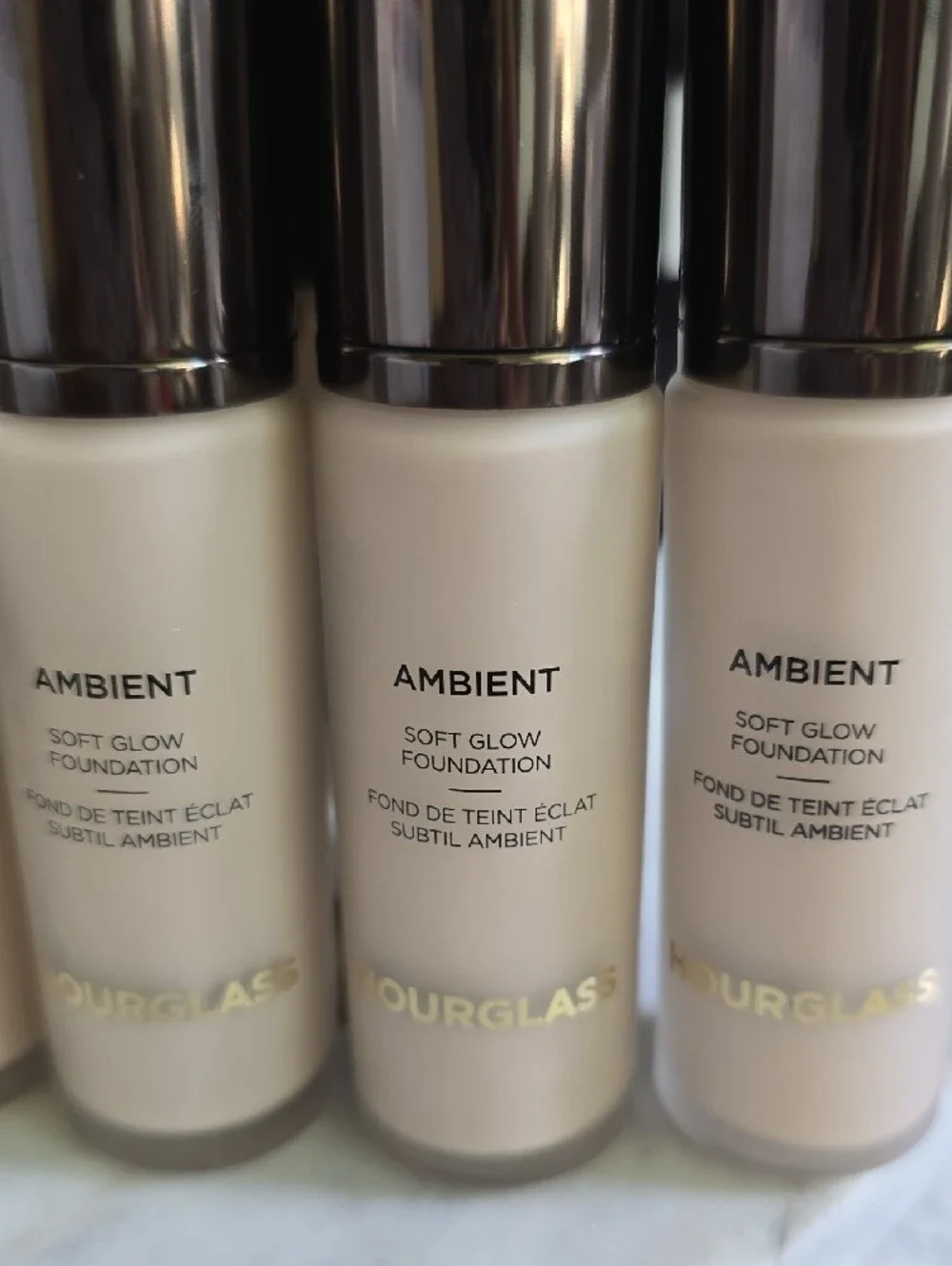 Hourglass Ambient Soft Glow Foundation Trio in Light to Fair Cream Shades